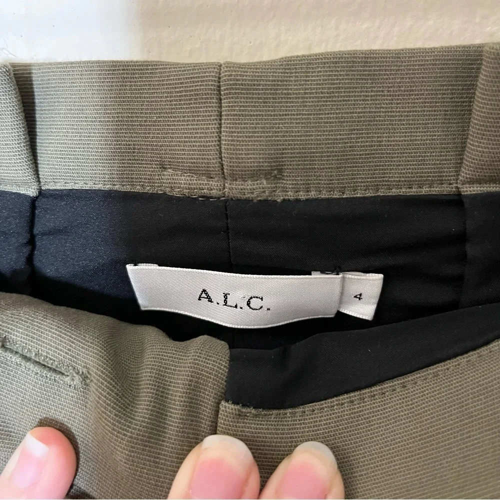 A.L.C. Diego Paperbag Pant in Olive Green Size 4 - Picture 6 of 8